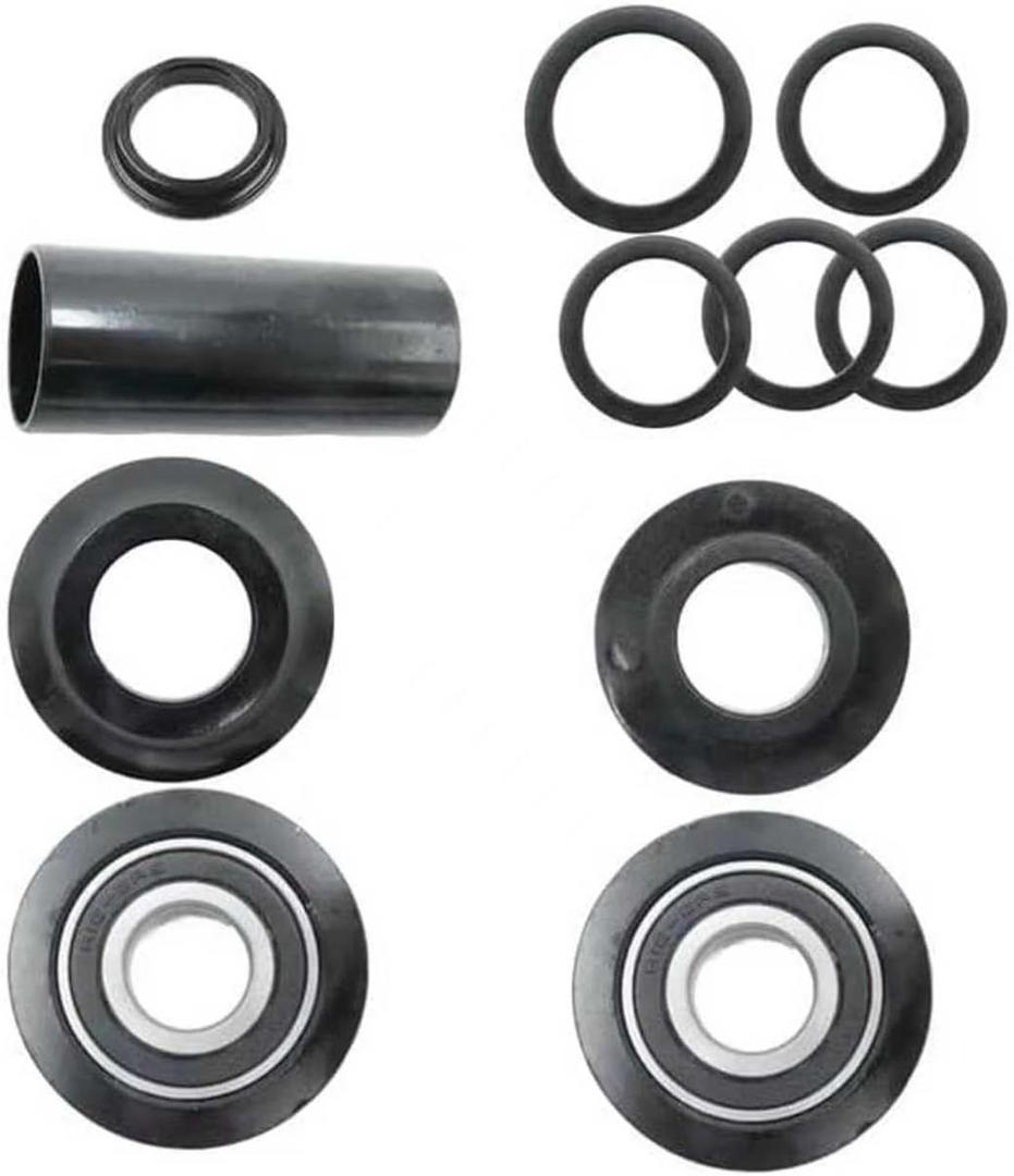 Bike Bicycle Bottom Bracket Set 19mm Black, Bottom Bracket Kit, American BB BMX, American Style Bearing Kit with Cups, Washers & Spacer Tube