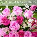 MARTINE MALL 2 Sets Artificial Cemetery Flowers for Grave, Realistic Grave Flowers for Cemetery UV Resistant Memorial Day Flowers Silk Rose Flower with Vase for Cemetery Decorations (Mixed Color)