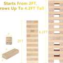 Aivalas Giant Timber Blocks Games, 57 Blocks Large Tower Outdoor Games - Includes Carry Bag and Scoreboard, Wood Stacking Yard Games Grows from 2FT to Over 4.2FT for Kids Adults Family