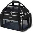 Dog Transporter with Wheels, Large Dog Trolley for Dogs and Cats, 18 kg, Rolling Pet Carriage with Large All-Terrain Wheels (Black)