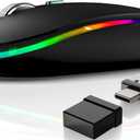 Wireless Bluetooth Mouse for MacBook Air/ Mac/ Pro/ Laptop/ Computer/ PC, Rechargeable Dual Mode Switch Mouse Bluetooth 5.2/ 3.0 and 2.4GHz USB Type-C Receiver