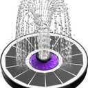 SZMP Solar Fountain 3.5W Bird Bath Fountains with Flower Upgraded Glass Panel, Solar Powered Water Fountain with 7 Nozzles & 4 Fixer, Solar Fountain Pump for Bird Bath, Garden, Pond, Pool (White)