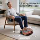 COMFIER Shiatsu Foot Massager with Heat, Electric Feet Massager Machine for Plantar Fasciitis Neuropathy,Gifts for Women,Men,Remote Control,Pause Function,Foot Warmer (Gray)