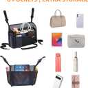 WLLWOO Car Net Pocket Handbag Holder Between Seats Back Storage Organizer Purse Holder for Console Front Seat Storage Barrier