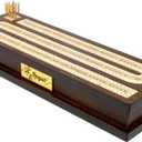 Regal Games Cribbage Board Game Set with Card Storage, Wooden Board & 9 Metal Pegs - Unique Luxury Classic Board Games - Ideal for 2-4 Person