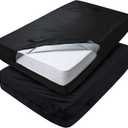 Mattress Bags for Moving and Storage, Heavy Duty Queen Mattress Bag with 4 Strong Handles, 100% Waterproof Mattress Cover/Protector for Moving Queen Size 2 Pack, Reusable Thick Tarp, Black