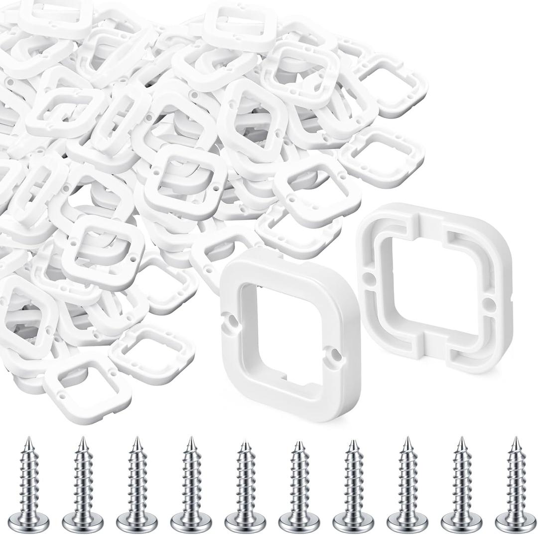 40 Pcs String Light Clips Mounting Brackets Compatible with 50 ft Govee H705 H805 (Non-Pro Version) Permanent Outdoor Light Brackets with Screws Replacement Part for Soffit Fascia Clip(White)