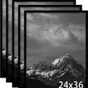24x36 Poster Frame Black 5 Pack, Poster Frames 24 x 36 inches or 24x36 Picture Frames with HD Plexiglass Durable and Scratch-proof for Horizontal or Vertical Wall Mounting.