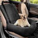 Dog Car Seat for Small Medium Dogs,Detachable Washable Travel Safety Pet Booster Seat, Comfy Ultra Soft and Multifunctional Car Travel Bed,Black