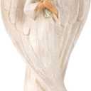 Hodao Cross Angel Figurine Gift, Hand-Painted Resin Guardian Angel Holding Cross, All-Season Meaningful Gift for Mom, Valentines Day Love, Easter Blessings & Year-Round Home Decor