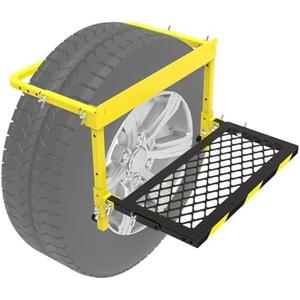 Upgraded Adjustable Tire Step for Truck, Pickup, SUV, RV, Heavy Duty Folding Wheel Step Tire Table Stool, Non-Slip, Load Capacity 350 LB