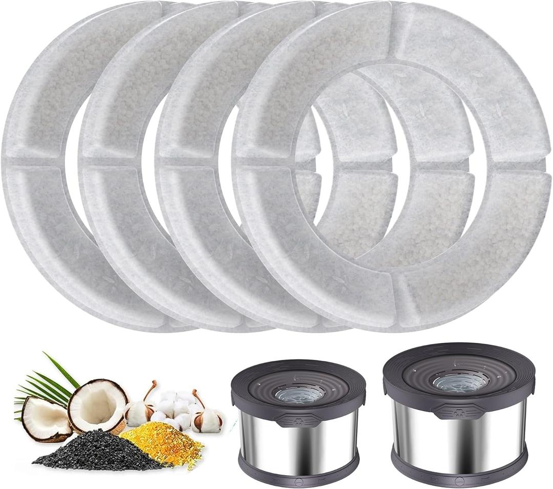 UPSKY 4PCS Replacement Filters for 8L/2.1Gal, 10L/2.6Gal and 12L/3.17Gal Round Dog Water Bowl