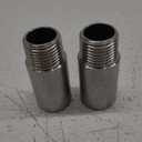 uxcell Shower Head Extension Arm Stainless Steel 1/2PT Male to 1/2PT Female Thread 50mm Length Cast Pipe Fitting Coupler 2Pcs