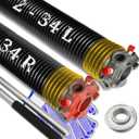 Garage Door Torsion Spring Set, Pair of 2" Electrophoresis Coated Garage Door Spring Replacement with 2 Non-Slip Winding Bars and Bearing, Minimum 16000 Cycles (.250x2x34")