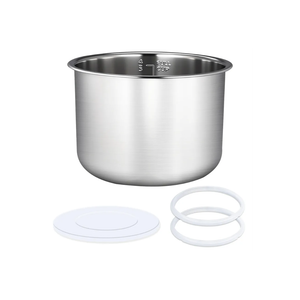 Stainless Steel Inner Pot 6 Qt, Compatible with Instant Pot 6 Quart Inner Pot Polished Surface 0 Coating, Includes 2 Sealing Rings 1 Sealing Caps