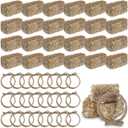 Conelist 24 Pcs Western Themed Party Decorations 12 Mini Decorative Hay Bales with 12 Twisted Hemp Rope for Cowboy Table Centerpieces Horse Rodeo Fall Harvest Craft, 1.2 x 2.6 x 1.2 Inch Each