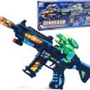 Light Up Toy - Retractable Dinosaur & LED Lights & Sound Effect & Barrel Telescopic Actions - Pretend Play Props Toy Machine Guns Toys, Christmas Birthday Gifts for Boys Kids