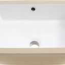 18x12 Inch Undermount Bathroom Sink with Rectangular Bottom White Ceramic Vessel Bathroom Sinks Vanity Classic Basin with Overflow