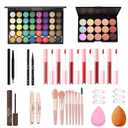 All in One Makeup Kit for Women Full Kit - 40 Colors Eyeshadow Palette, 15 Concealer Palette, Lip Gloss, Contour Stick, Brow Pencil, Eyeliner, Mascara & Mini Brush Set