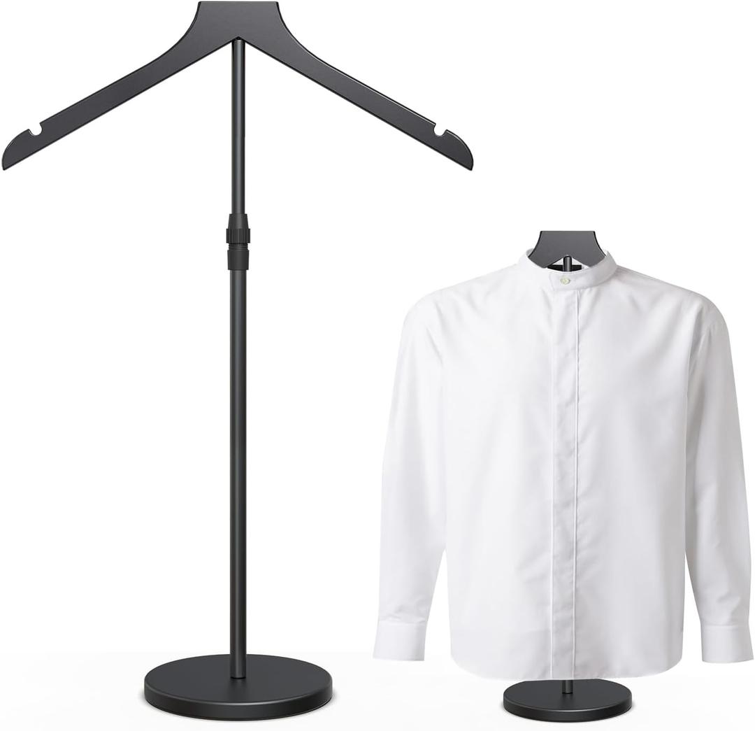 Shirt Display Stand, 18-34 Inch Height Adjustable Mannequin Torso for Vendors Shop, More Stable Dress Form Portable Clothes Garment Rack, T Shirt Display Holder Jacket Coat Stand Hanger, Black