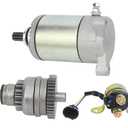 Starter & Drive & Relay for Polaris 2006-2013 Sportsman Scrambler Trail Boss Trail Blazer Hawkeye 500 450 400 330| 2006-2014 Ranger 500 400, 3084981 3090188/18645/57-2688/SMU0061/410-54020