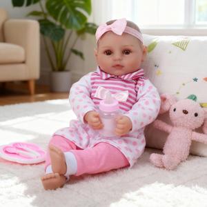 WOOROY Baby Doll, 18-Inch Cute Realistic Baby Doll with Soft Body, Real Life Dolls with Accessories for 3+ Girls Gifts, Pretend Play, Collection