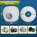 Child Safety Door Knob Cover (4 Pack) Hard-to-Remove Dual-Lock Door Handle Covers for Kids - Reusable Baby Proof Door Knob Locks - Installs Easily, No Tools Needed (White)