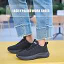 Women's Non Slip Work Shoes Slip Resistant Nurse Sneakers with Arch Fit Support Comfortable Mesh Walking Shoes for Food Service Chef Kitchen Restaurant Black, Size Us 10