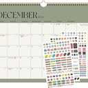 2025-2026 Wall Calendar, Monthly Wall Calendar from July 2025 to December 2026, 11.5" x 14.5", With Spiral Binding and Thick Paper, Perfect for School Office or Home, Green Pack of 2