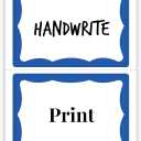 Avery Customizable Name Tags, 2-1/3" x 3-3/8", White with Blue Border, 6 Packs of 100, 600 Removable Name Badges Total (44144)