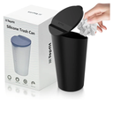BMZX Car Trash Can with Lid Small Cup Holder Door Pocket Garbage Can Bin Trash Container Fits Auto Home Office, Black 1 Pack