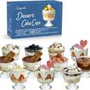 QAPPDA Glass Dessert Bowl Set of 12,Clear Footed Ice Cream Cups 300ml,Premium 10 Ounce Glass Prep Bowl Trifle Party Bowl Glasses Dessert Cup for Sundae,Snack,Cereal,Fruit