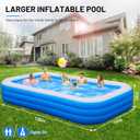 Large Inflatable Pool for Adults, 120"x70"x22" Oversized Thickened Blow Up Pool for Family, Full-Sized Swimming Pool for Backyard, Garden and Outdoor Fun
