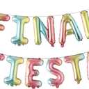16 inch Final Fiesta Cursive Foil Balloons Banner Balloons Fiesta Theme Bridal Shower,Baby Shower,Wedding,Birthday,Bachelorette Party Hen Party Decorations Set (Final Fiesta Rainbow)
