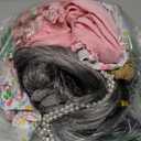 100 Days of School Kids 100 Day Old Lady Costume Girls Granny Dress up 100 Year Grandma, Size 8-10 Years