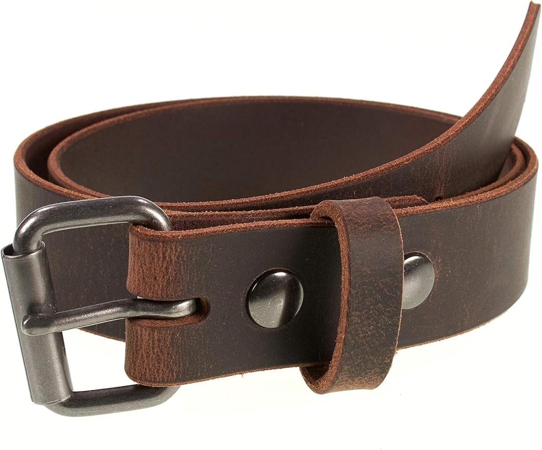 The Retro Rider - Mens Classic Leather Belt, 1 1/2" width, Made in the USA (38" (Pants 34 - 35), Crazy Horse)
