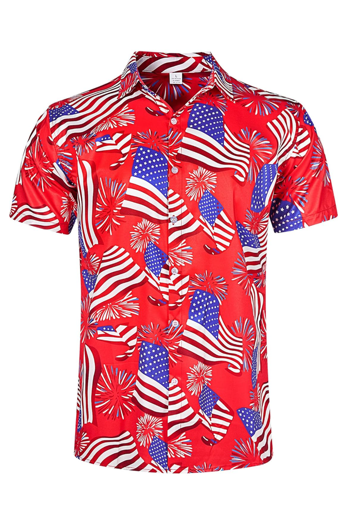 Mens Hawaiian Shirt Summer 3D Print Casual Short Sleeve Button Down Graphic Aloha Dress Shirts 3XL, No Brand