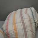 EAVD Vintage Colorful Striped Comforter Set Queen Soft 100% Washed Cotton Multicolor Vertical Striped Bedding Set with 2 Pillowcases Retro Geometric Comforter Set for All-Season (01-stripe 03)