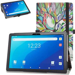 Bige for Onn 10.1 inch Tablet Case, PU Leather Folio 2-Folding Stand Cover for 10.1 inch Tablets (2022 Model:100071485), Love Tree