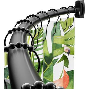 Curved Shower Curtain Rod 43-72 Inches Adjustable, Aluminum Shower Rod Rustproof, Round shower curtain rod, Curved Shower Rods for Bathroom, Bathtub, Stall, Black