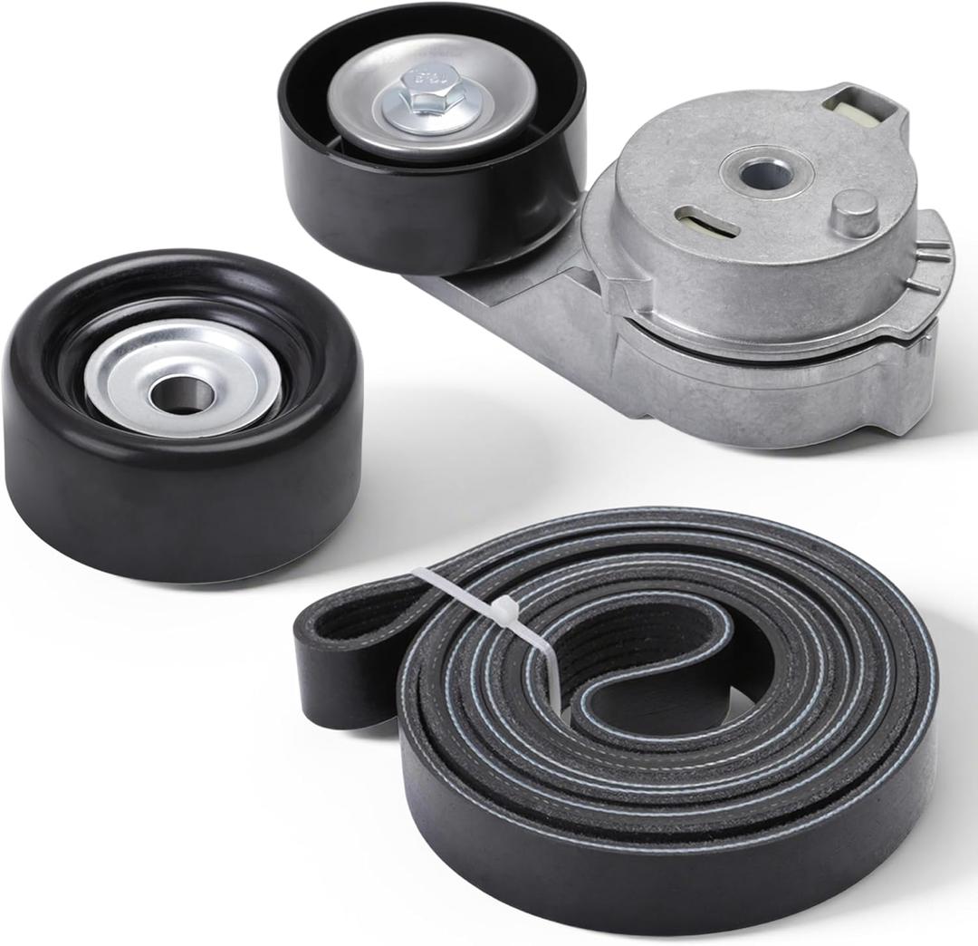 Drive Belt Tensioner Pulley Kit Fit for Chevy Colorado 04-12, for GMC Canyon 04-12, for Hummer H3 06-2010, Fit for Isuzu i-280/i-350 06, for Isuzu i-290/i-370 07-08, 2.8/2.9/3.5/3.7L 38178