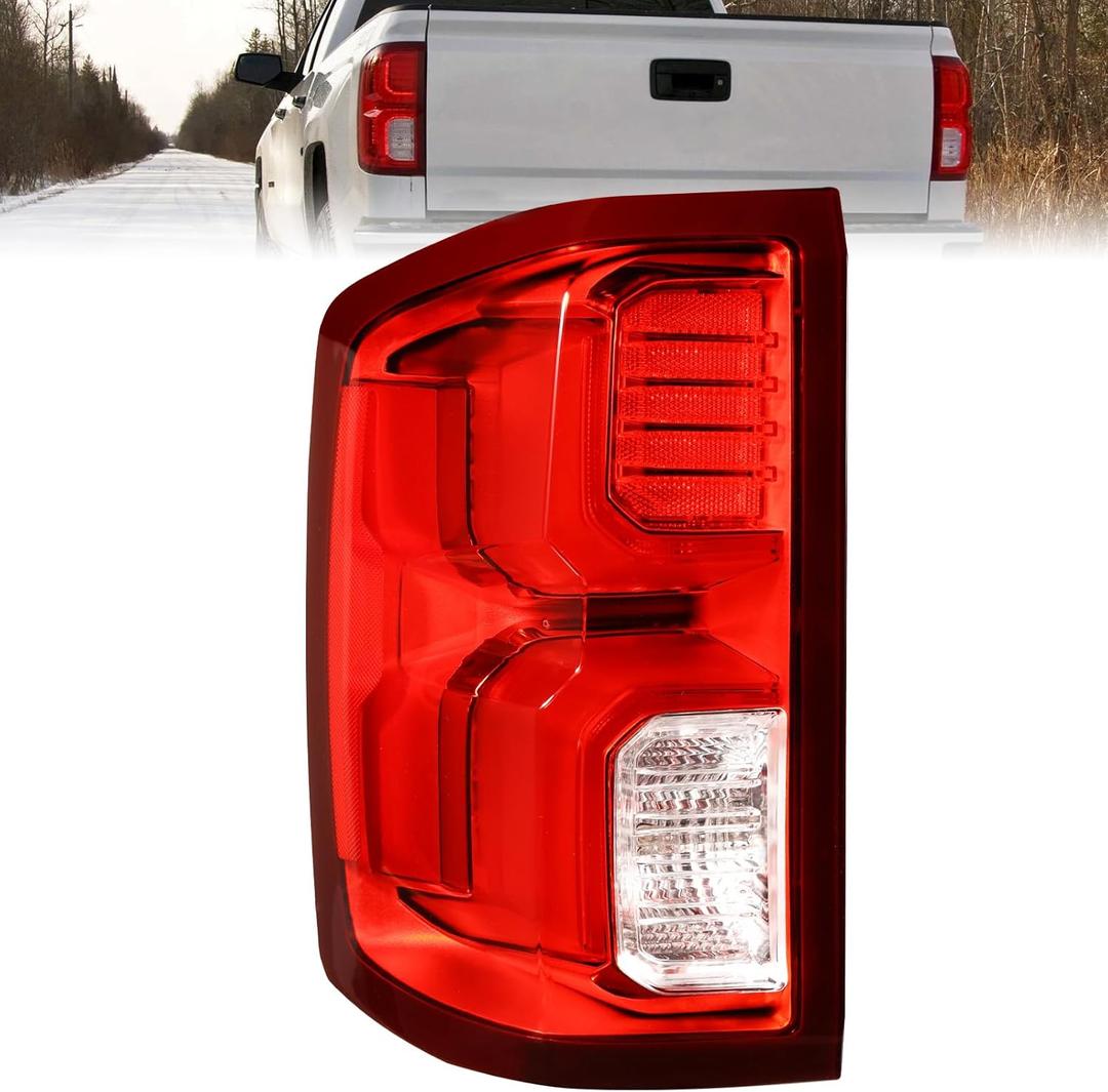 Boine Tail Light Assembly Compatible With 2016 2017 2018 Chevy Silverado 1500 LED Models Left Drive Side Bulb and Harness Included Replaces GM2800294 84288718 (Left Driver Side)
