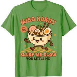 Inappropriate Food Funny Miso Horny Humor Embarrassing Women T-Shirt, M