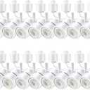 LED Track Lighting Heads, 10W Adjustable LED Track Light Fixtures for Accent Retail Artwork,4000K Cool White, h Type Track Lights - 120V 24 Angle Halo Type- 16 Pack (White)