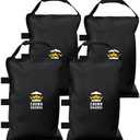 CROWN SHADES Sand Bags for Canopy Legs (112 LBS) Sandbags for Weight, Canopy Weights, Pop Up Tent Weights Bags, Black (Unfilled)