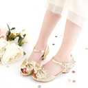 Osinnme Toddler Little Big Kid Girls Wedding Sandals (Gold)