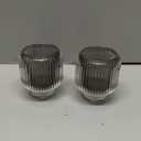Woho Grey Votive Candle Holders for Table Centerpiece Set of 2, Glass Votive Candle Holder for Home Decor, Tealight Candle Holder Bulk for Birthday