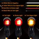 Rear Motorcycle LED Turn Signals Universal Mini Size Brake Tail Light Blinkers Compatible with Harley Honda Kawasaki Suzuki Triumph Yamaha