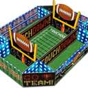 Fullhawl 1 Pcs Football Party Supplies Kit Large Food Serving Tray Football Snack Plates Complete Tailgate Stadium Bowl Kit for Birthday Celebration Table Centerpiece Decorations Favor