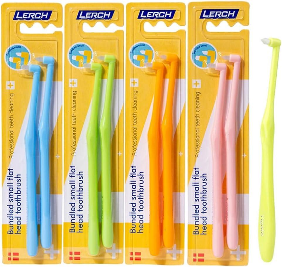 8Pieces End Tuft Tootbrush,Interdental Brushes, Orthodontic Toothbrush for Braces, Cleans Difficult Areas Such as Around Crowns, Bridges, Implants and Wider Gaps Between Teeth